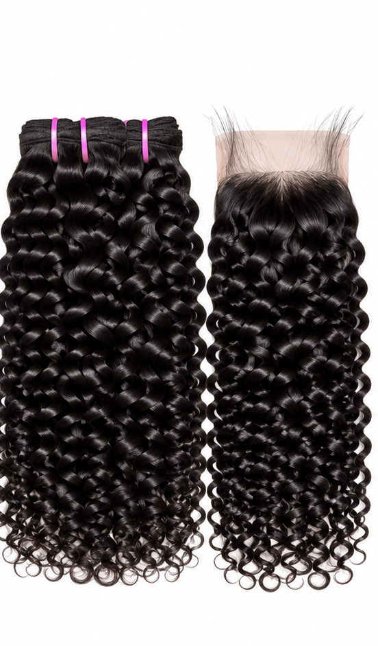 Raw 3 bundle deal with 5x5 closure - Curly texture