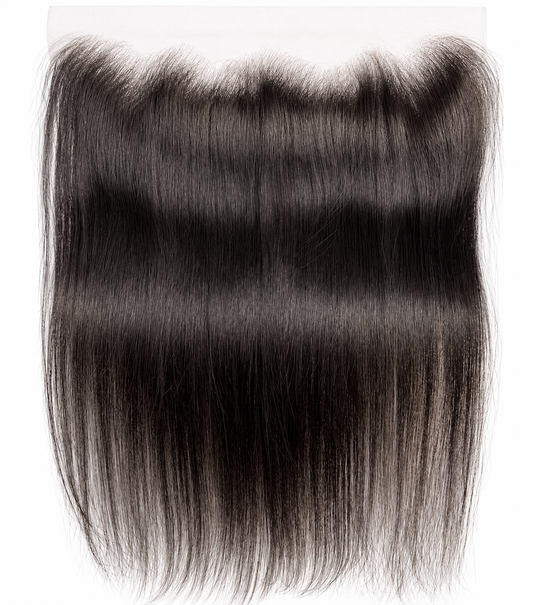 Virgin 13x4 HD lace frontal with tiny knots on white background