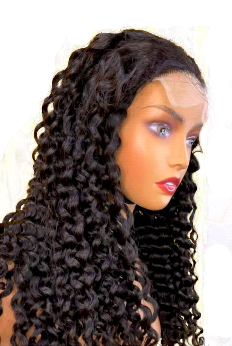 5x5 Transparent lace closure wigs natural black